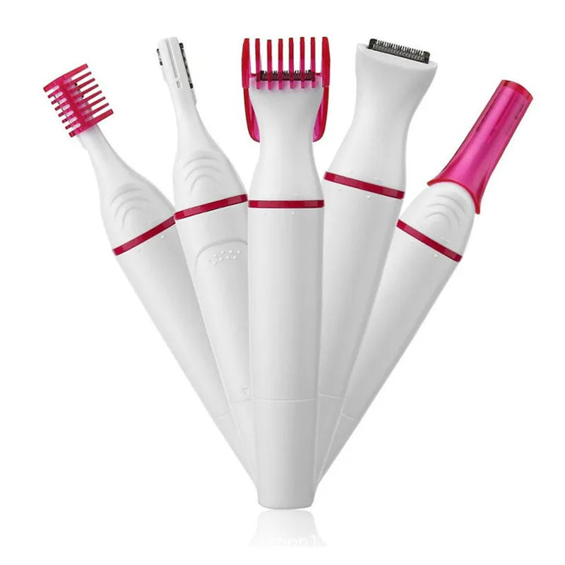 5 in 1 Electric Epilator for Women Painless Hair Remover & Shaver White-0