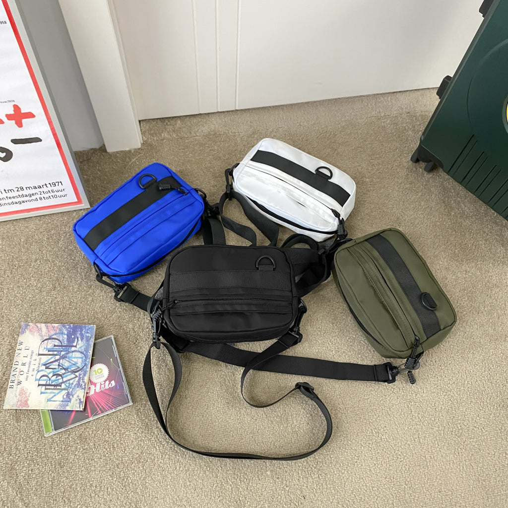 Men's Street Style Nylon Messenger Bag 22 Size Wear Resistant Daily Use Solid Color Options