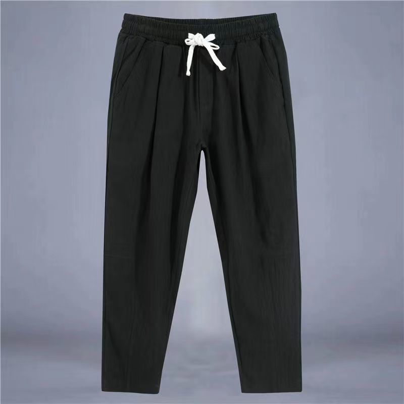 Cotton And Linen Thin Loose Plus Size Sports Straight Pants
