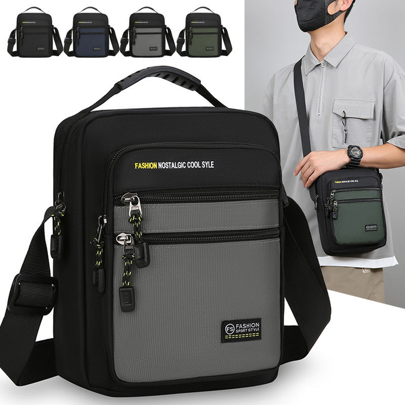 Men's Outdoor Crossbody Bag for Commute and Leisure Multifunctional Nylon Waterproof Design