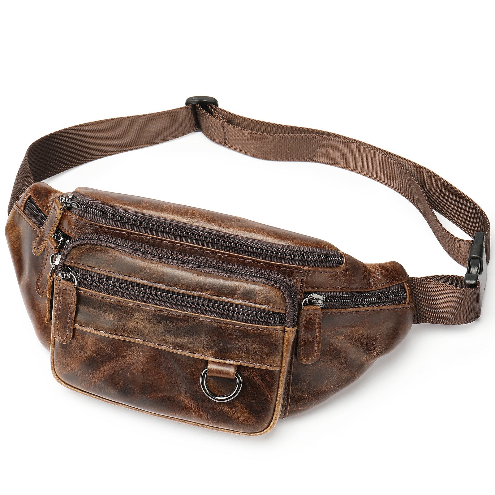 Leather Phone Belt For Men Multifunctional Chest Bag Crossbody Genuine First Layer Cowhide Leather