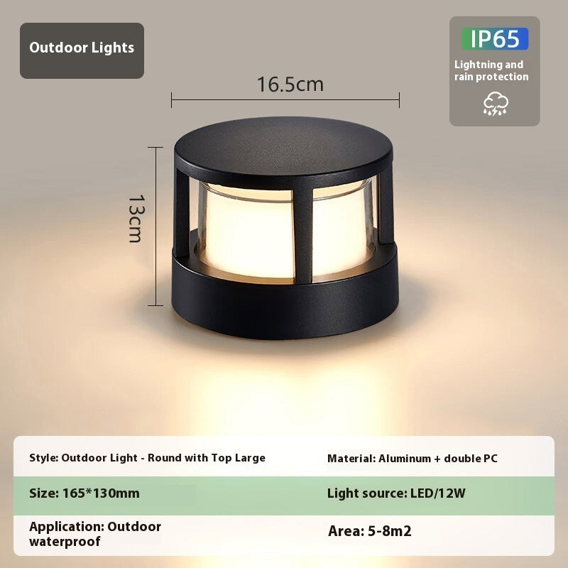 Outdoor Aluminum Wall Pillar Lamp - Weather Resistant Exterior Lighting