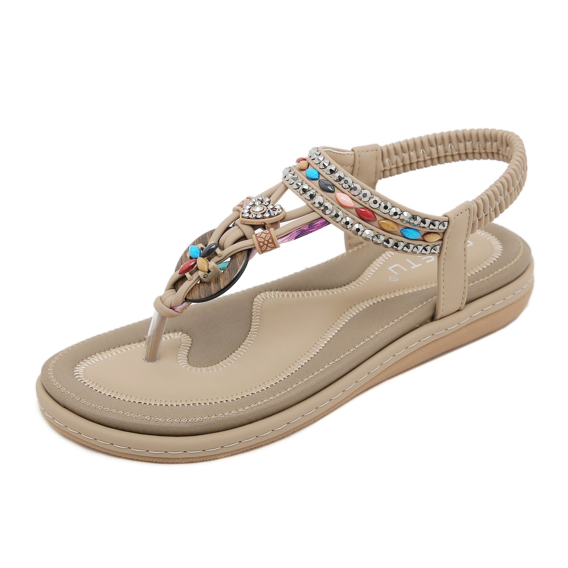 Women's Rhinestone Flip-Flops - Elegant TPR Sole Summer Sandals