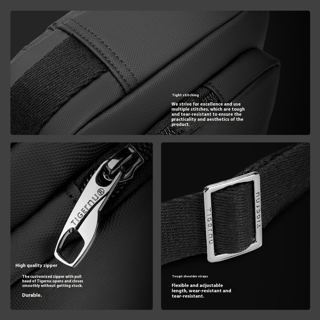 Mountain Satchel Crossbody Bag For Men PU Leather Small Shoulder Bag For Casual Business Solid Color