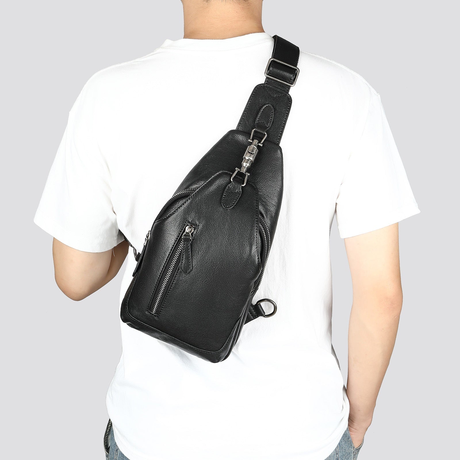 Retro Cattlehide Leather Fashion Multifunctional Leisure Bag For Daily Use In Light Brown, Black, Or Brown