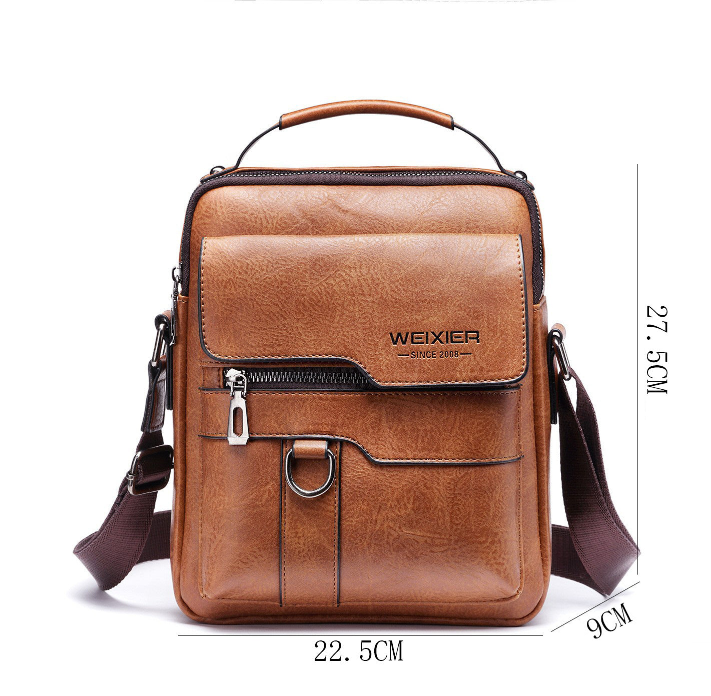 Mens Messenger Bag One Shoulder Retro PU Leather Crossbody Bag With Flap For Travel And Business