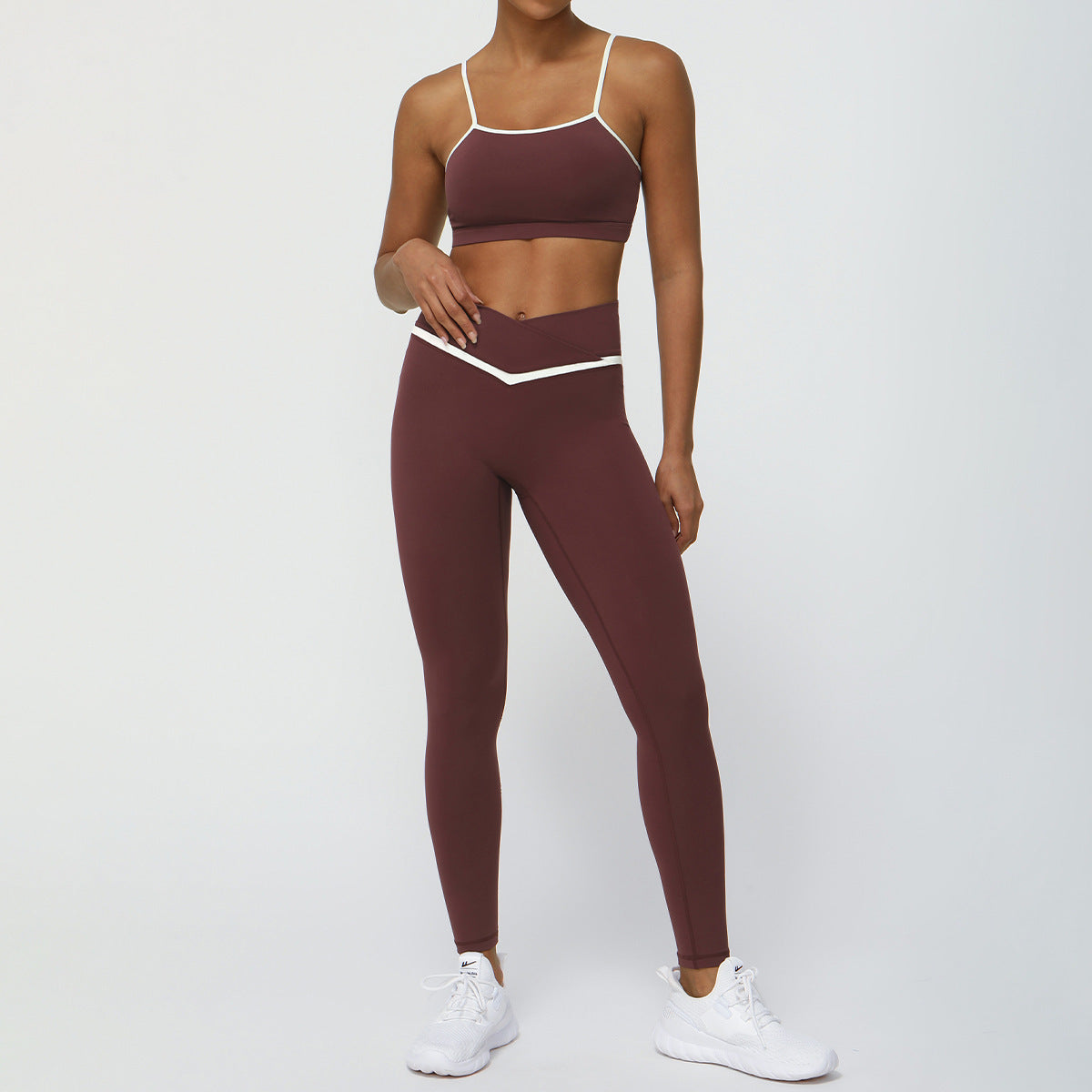 Hip Lifting Sport Casual Workout Clothes Set For Women Two Piece Shorts And Trousers Fitness Wear