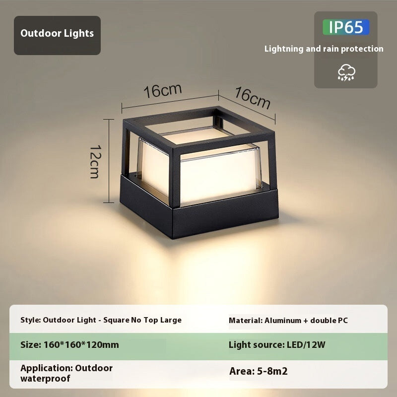 Outdoor Aluminum Wall Pillar Lamp - Weather Resistant Exterior Lighting