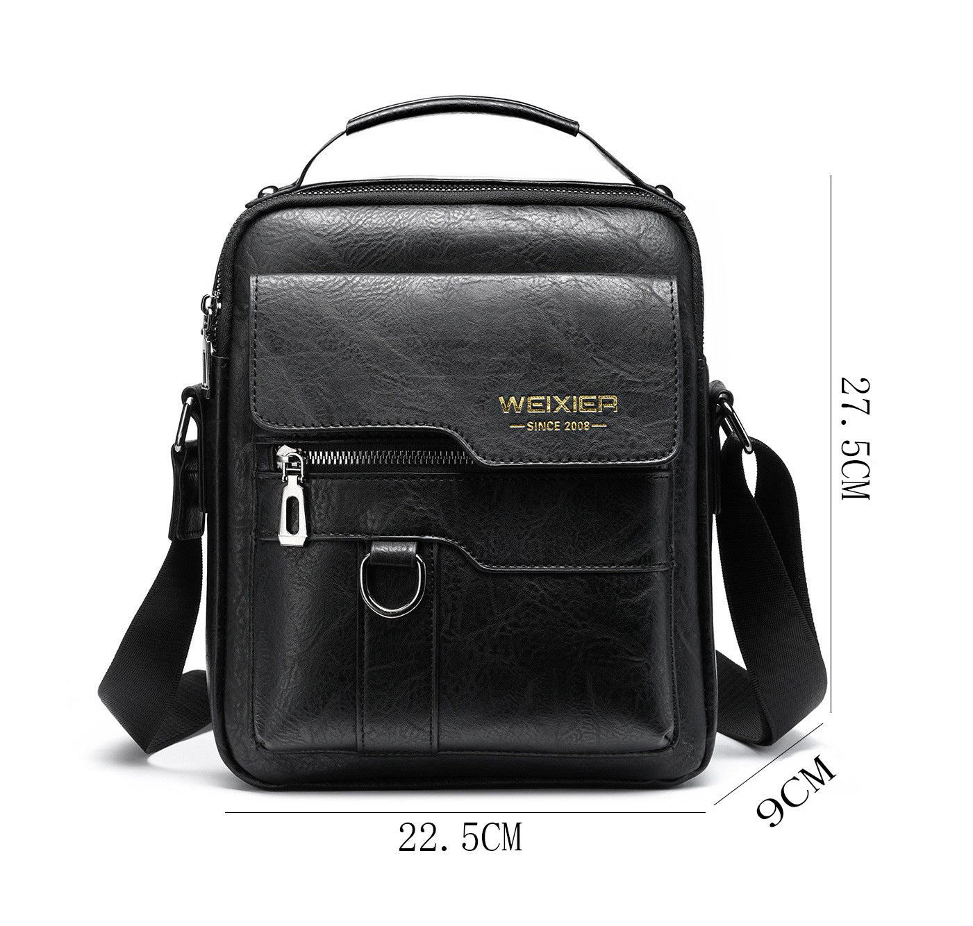 Mens Messenger Bag One Shoulder Retro PU Leather Crossbody Bag With Flap For Travel And Business