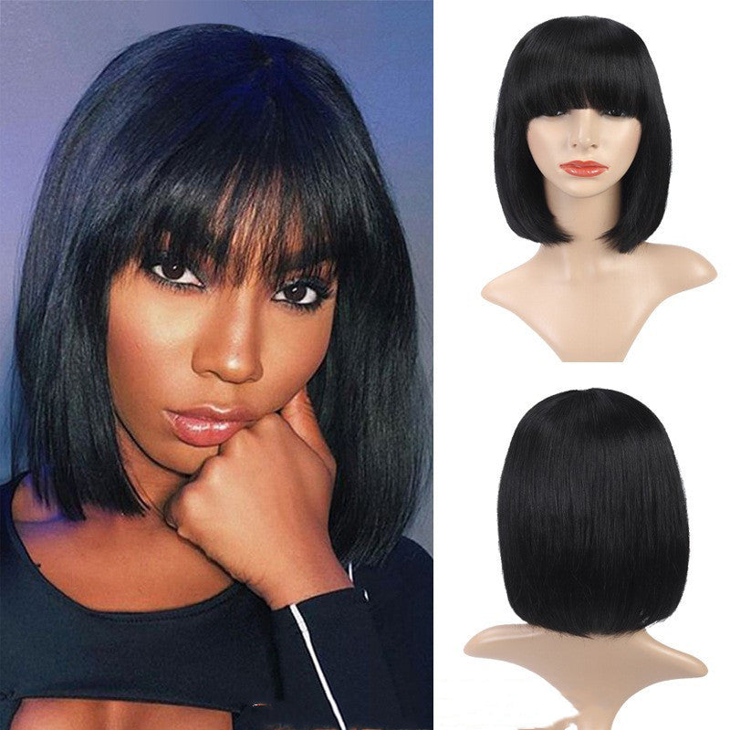 Bob Wig with Bangs - Synthetic Style