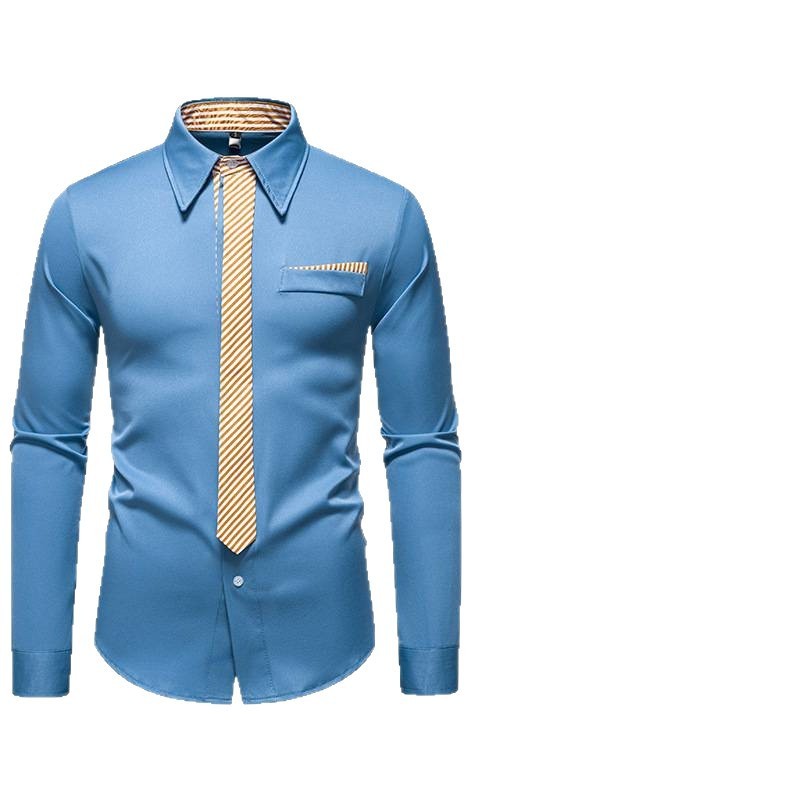 New Fashion Temperament Men's Long-sleeved Shirt