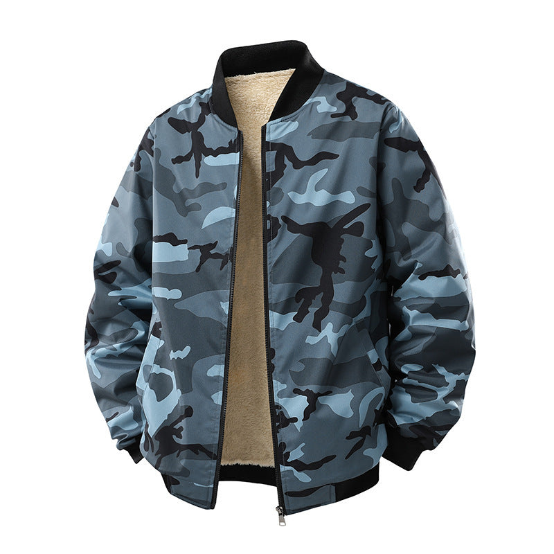 Men's Fleece-lined Thickened Casual Camouflage Jacket