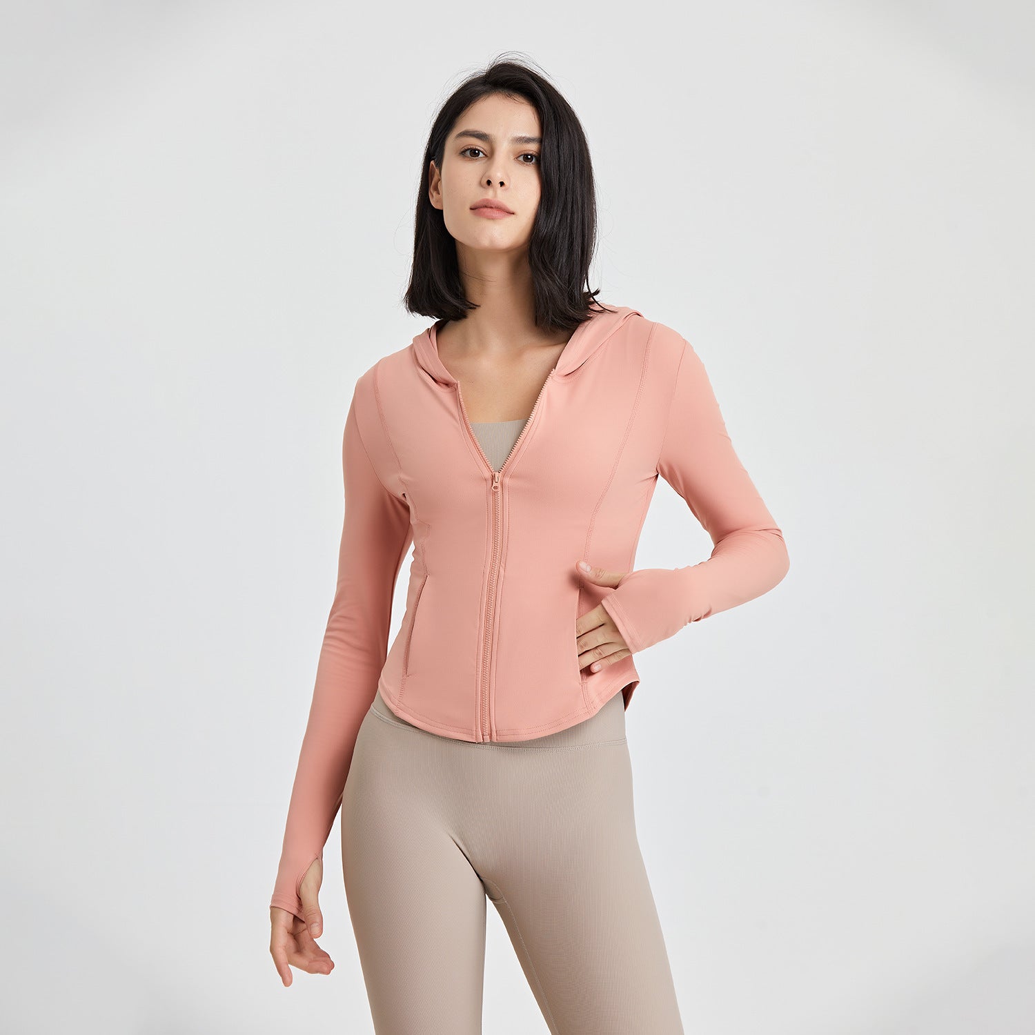 Nylon Hooded Running Top For Workout With Nylon Lining Available In Multiple Colors