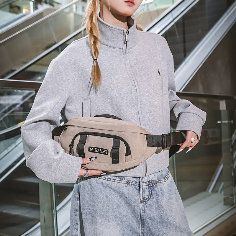 Personalized Hip Hop Street Style Workwear Chest Bag Canvas Shoulder Crossbody With Sandwich Pocket For Daily Use