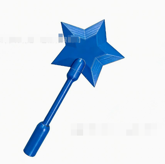 Blue star-tipped NFC contactless payment wand with long blue handle