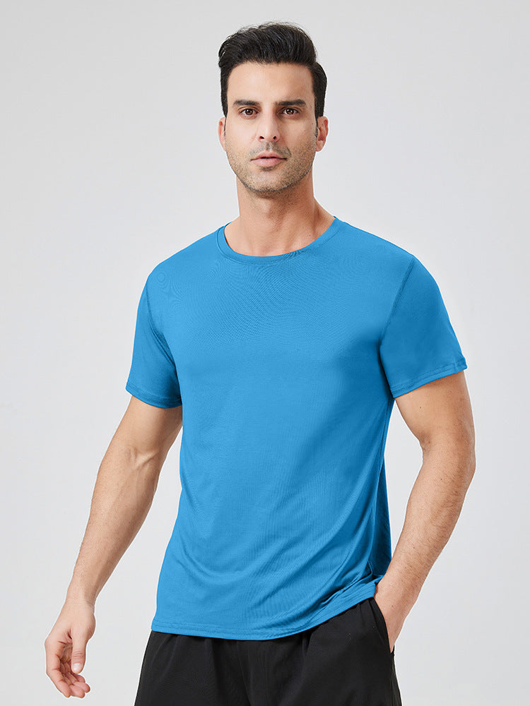 Mens Loose Fit Milk Silk Training T Shirt For Running And Gym Fitness Wear Breathable Moisture Wicking Athletic
