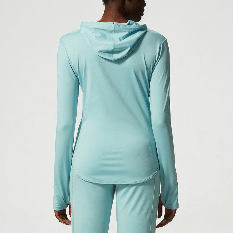 Womens Thin Quick Dry Long Sleeve Sports Top For Running Workout Yoga Black Orange Cyan