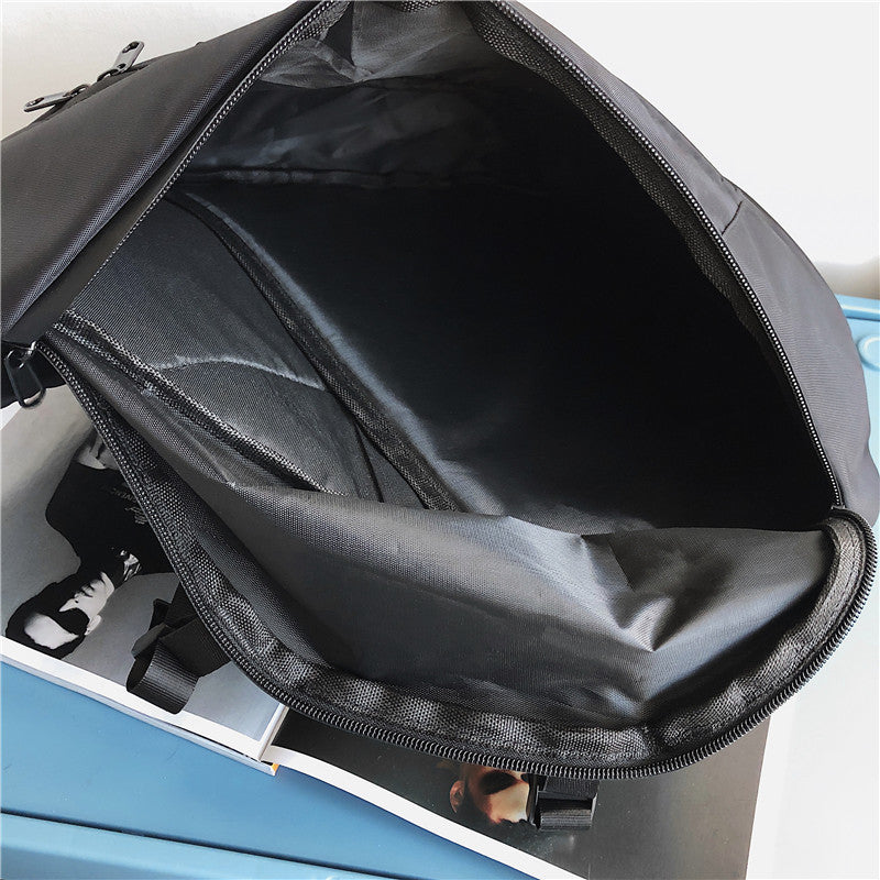 Unisex Crossbody Bag Large Capacity Nylon Cylindrical Shoulder Bag for Travel Sports and Everyday Use