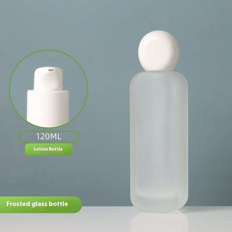 Press Spray Glass Bottle Empty for Cream Lotion Cosmetic with Pump Head 1pc NICKA Subpackage