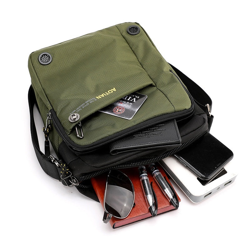 Men's Shoulder Crossbody Bag Outdoor Travel Waterproof Ultra Lightweight Wear Resistant Oxford Cloth Personalization