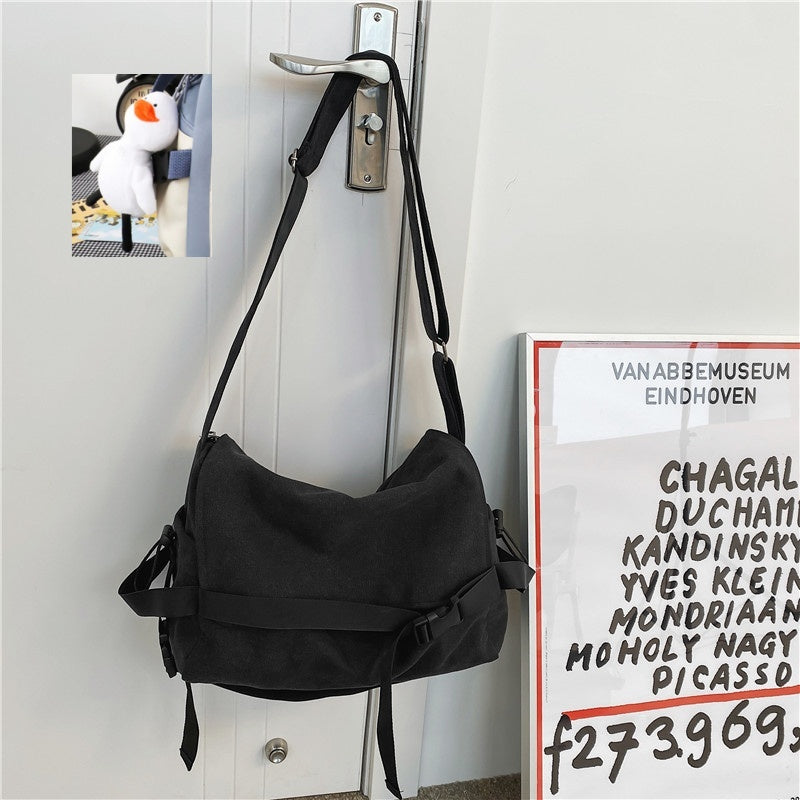 Mens Large Capacity Messenger Bag For Casual Student Book And Travel Shoulder Bag Canvas Lining