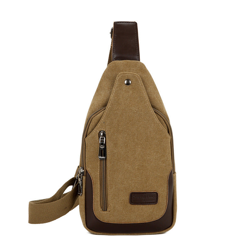 Wear Resistant Large Capacity Canvas Crossbody Chest Bag For Travel 17x7x30 cm Blue Black Brown Army Green Khaki