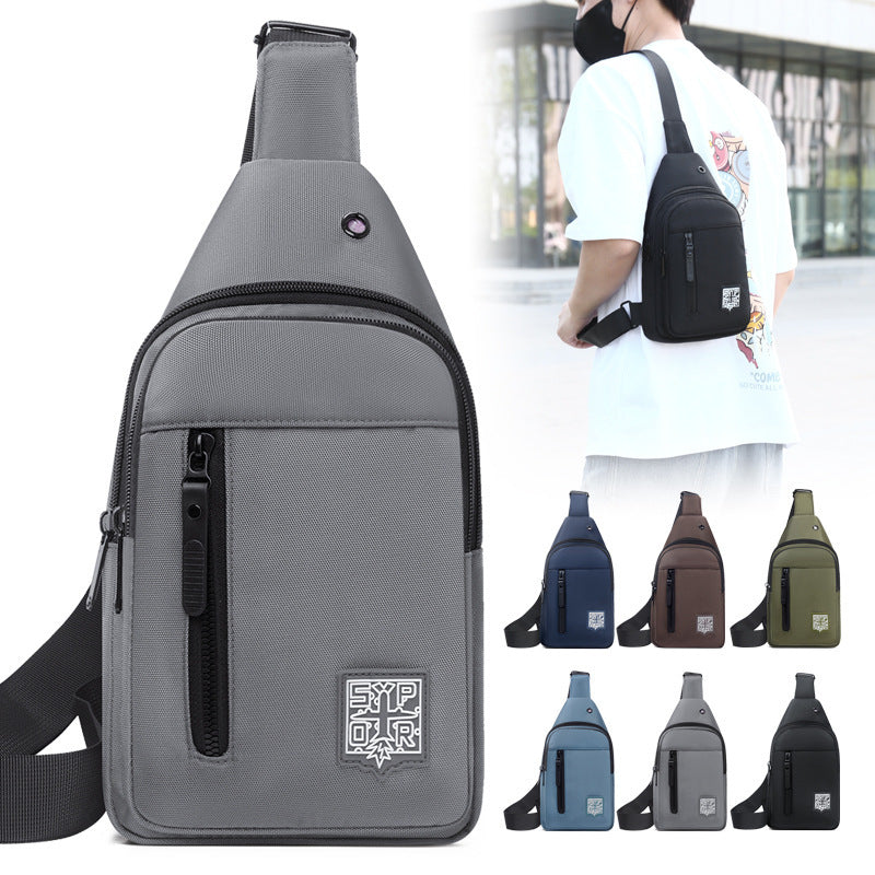 Mens Crossbody Bag Nylon Waterproof Ultra Lightweight Casual Shoulder Chest Bag For Travel