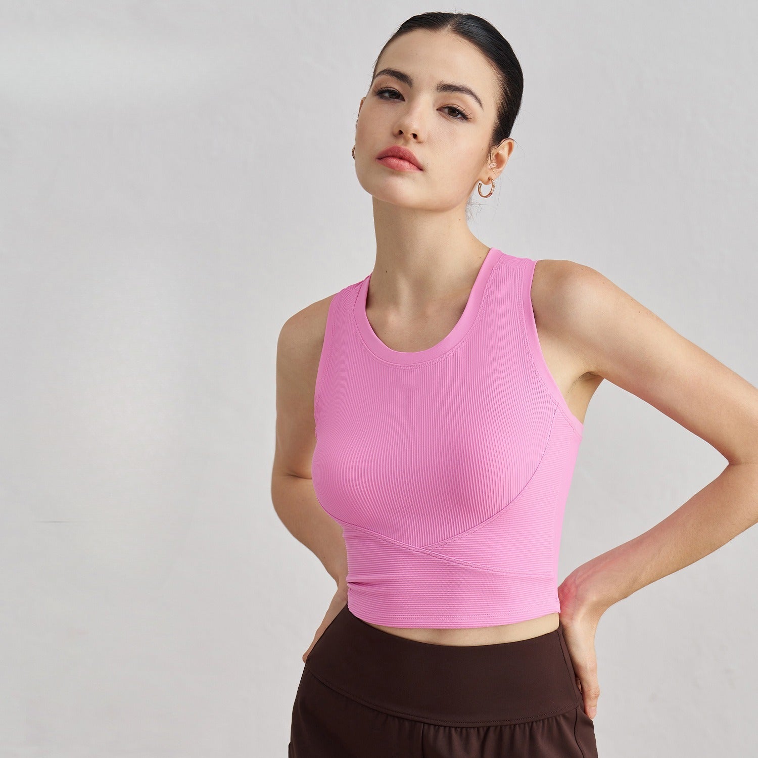 Body Skinny Slimming Fitness Womens Athletic Vest Tank Top With Spandex Lining Breathable Fabric