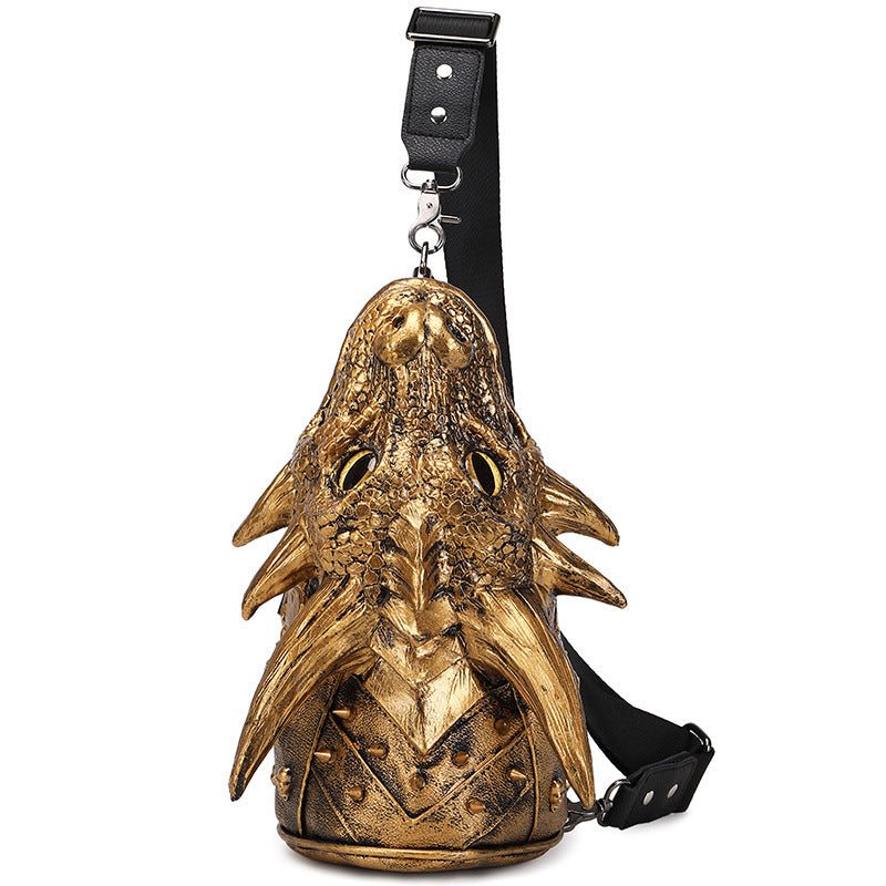 Chain Portable One Shoulder Crossbody Bag Silicone Travel Black Gold Silver European Retro Style