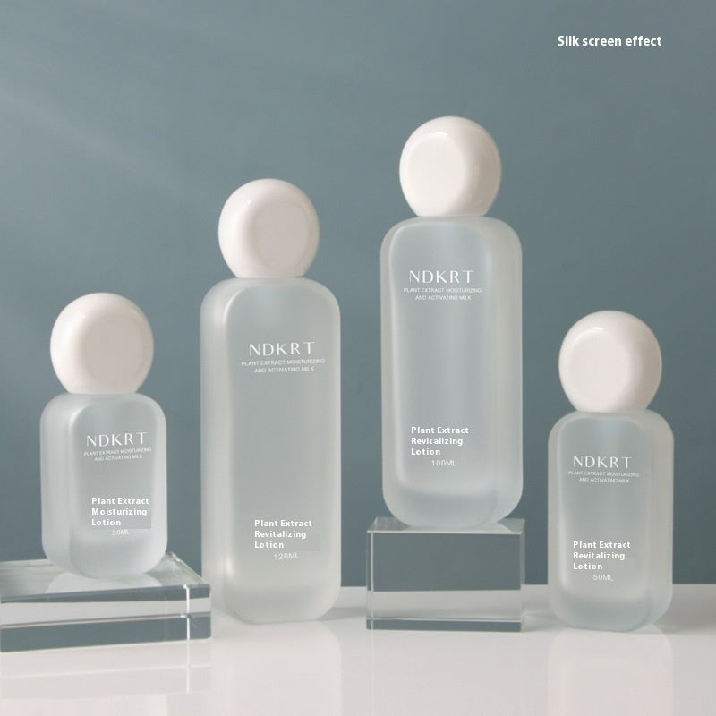 Press Spray Glass Bottle Empty for Cream Lotion Cosmetic with Pump Head 1pc NICKA Subpackage