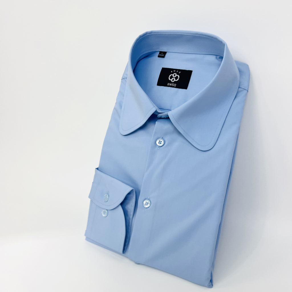 Men's Solid Color Long Sleeve Shirt Round Collar Top