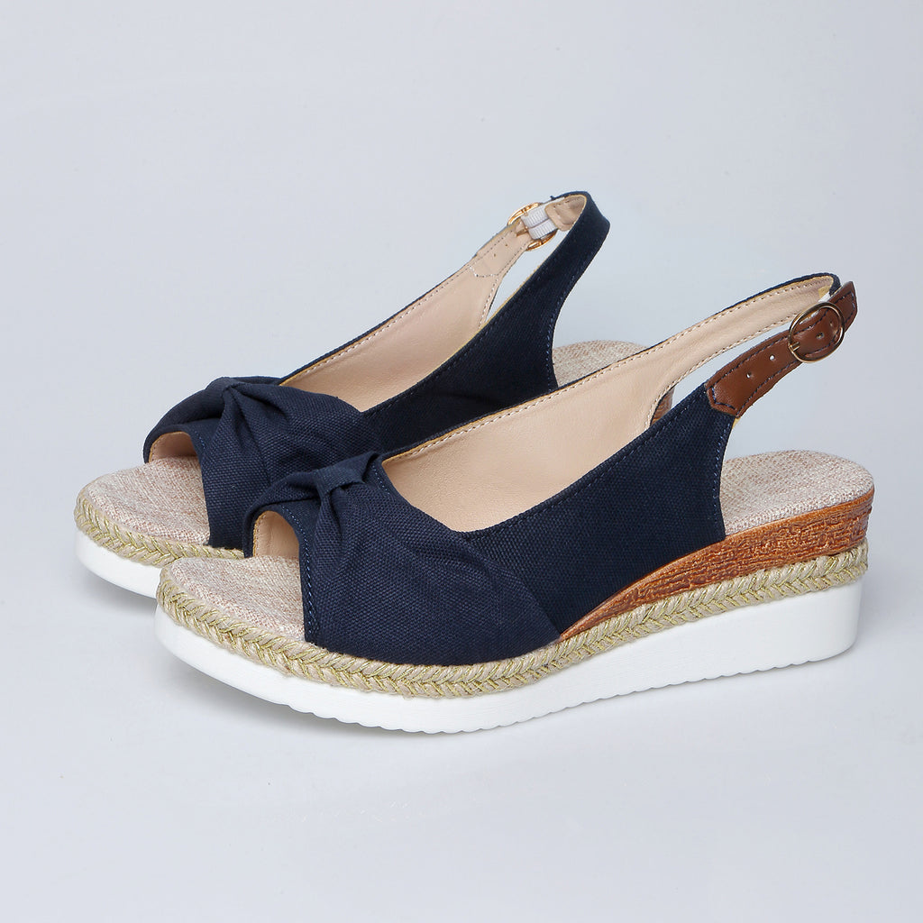Bow Wedge Casual Sandals - Women's Comfortable Summer Footwear