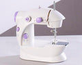 Portable mini electric sewing machine with built-in light and purple control dials