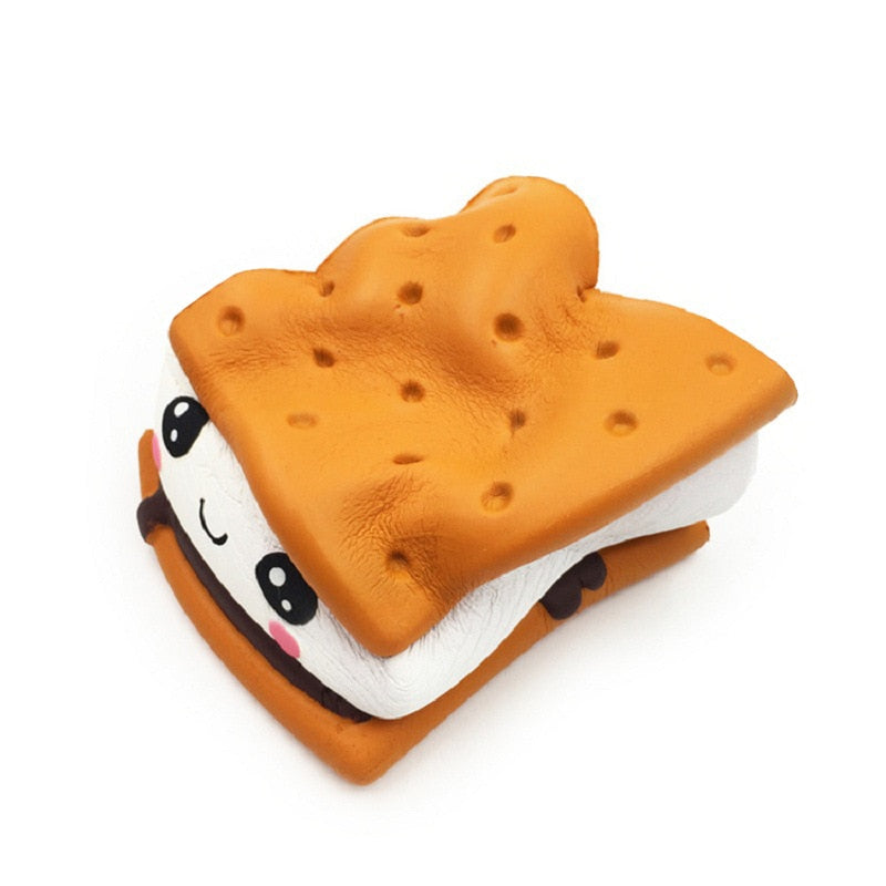 3D plush sandwich biscuit toy shaped like a double cookie with panda face