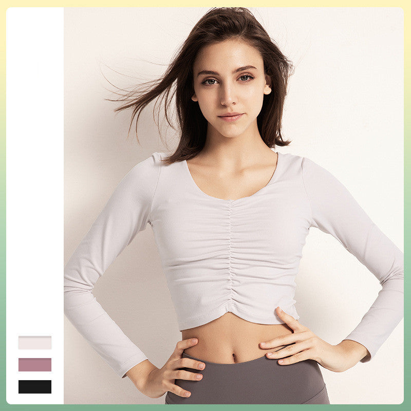 Women's Sports Yoga Tee Breathable Nylon Spandex Blend Gym T Shirt For Workout Clothing