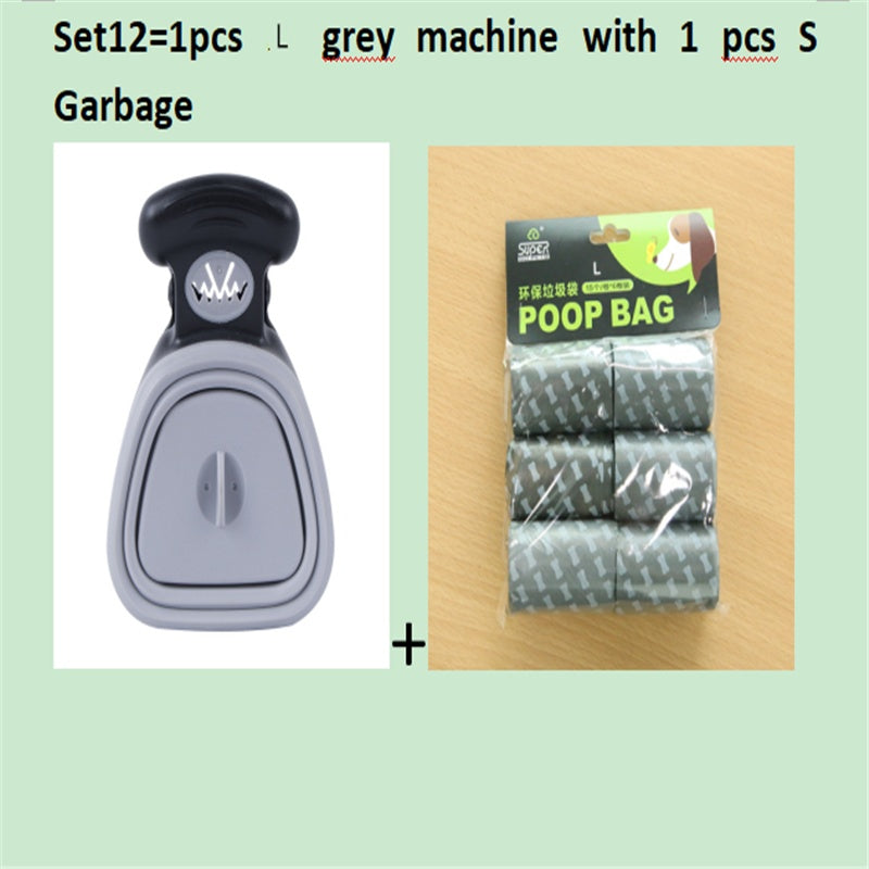 Foldable Dog Pooper Scooper For Travel With 1 Roll Biodegradable Bags Clean Up Excreta Easily