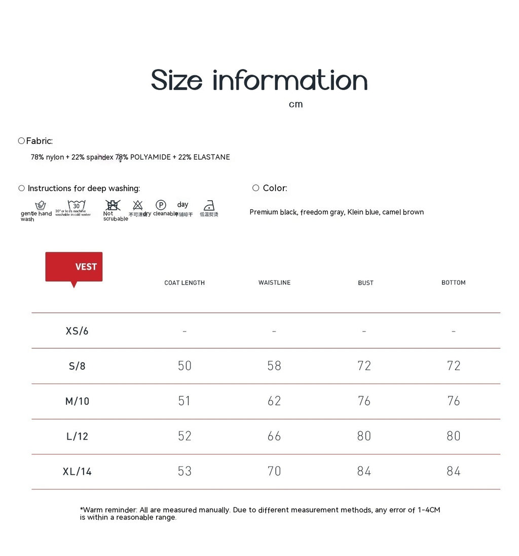 Shockproof Skinny Yoga Vest Outerwear for Fitness and Running Nylon Brushed Fabric Black Khaki Klein Blue Gray