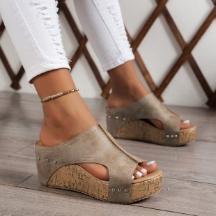 Popular Summer Roman Wedge Sandals - Round Head Thick Bottom Design