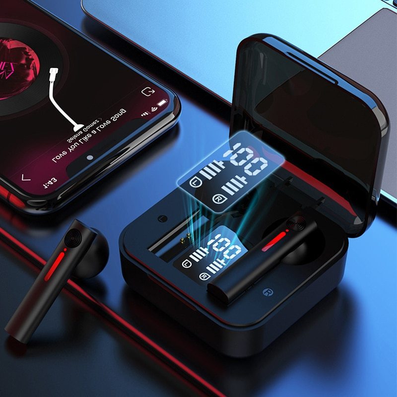 Blue Ling T13 Bluetooth 5.0 Earphone With NFC Battery Display Voice Control Multi Point Connection For Music And Calls