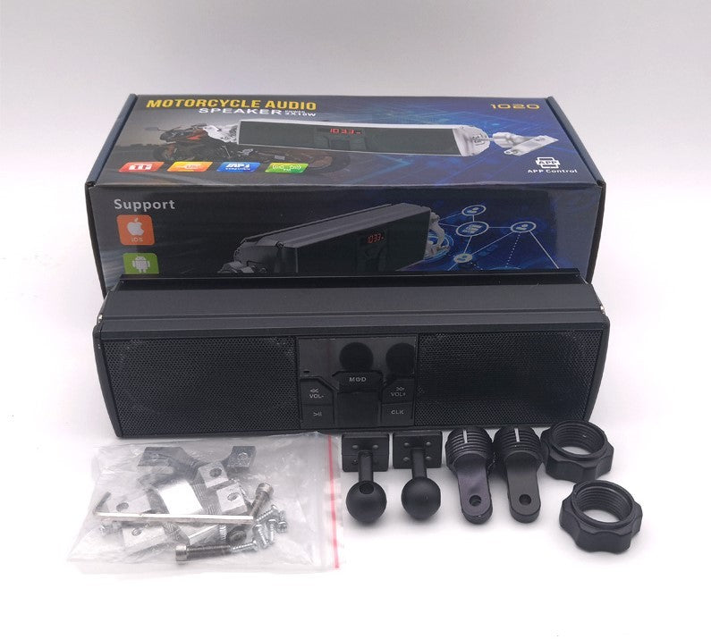 Waterproof Motorcycle Bluetooth Speakers Aluminum Construction for Motorcycles and Electric Vehicles Gold Silver Black