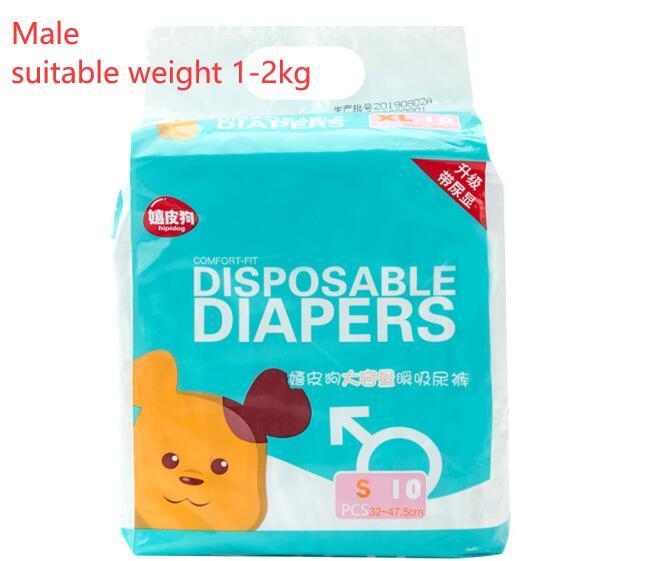 10Pcs Per Bag Dog Diapers With Adjustable Size Breathable Soft Material And Hook And Loop Leak Protection For Secure Fit