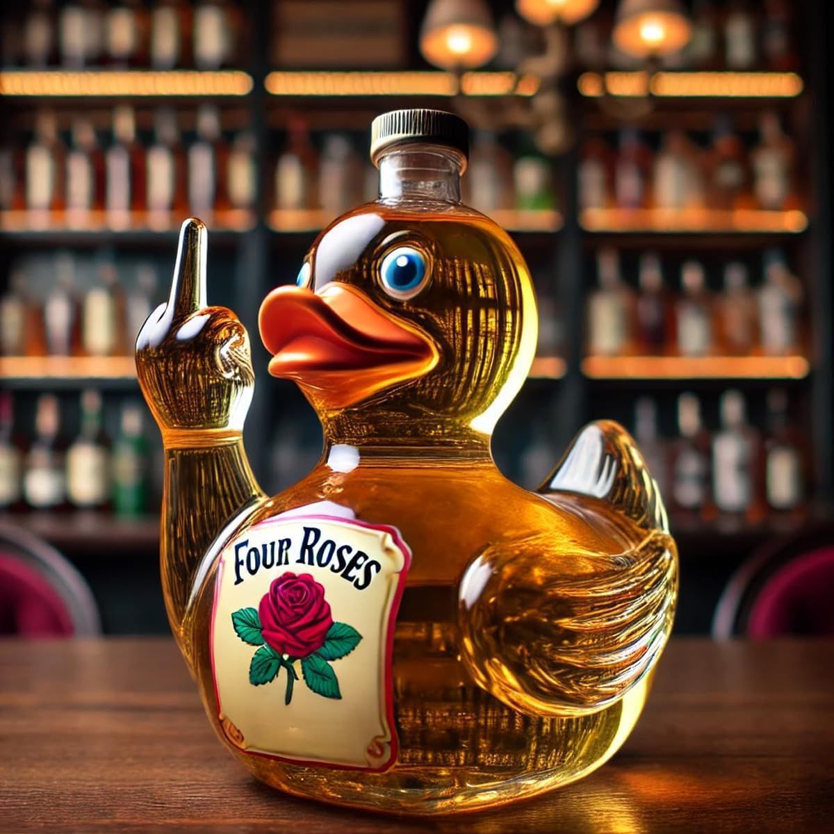 Funny Whiskey Duck Glass Bottle – Novelty Wine & Spirit Decanter
