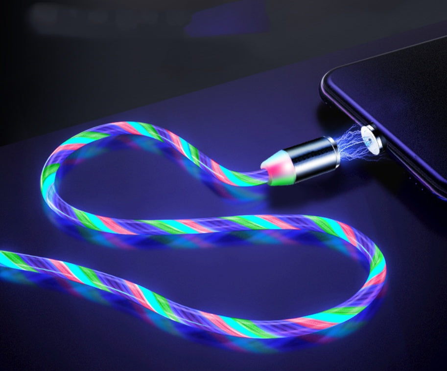 Magnetic Charging Cable 3-in-1 - iPhone Android USB-C with LED Light