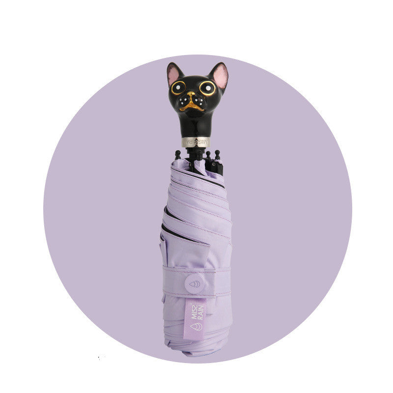 Folding cat umbrella handle sunscreen umbrella