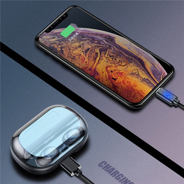 V11 Bluetooth Earphone With Digital Display And Touch 5.0 Black 4000mAh Battery Case With A2DP AVRCP HFP HSP SPP PBAP