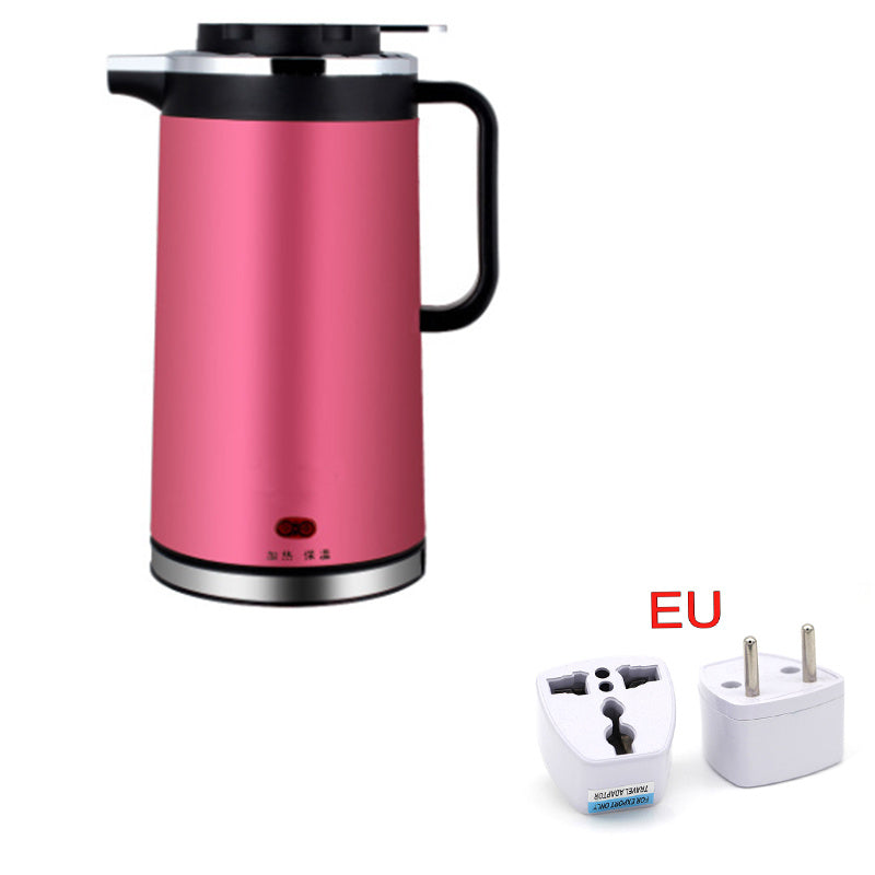 Compact Electric Kettle 2L Double Insulated Stainless Steel With Scale Window And Push Button Operation 1000W