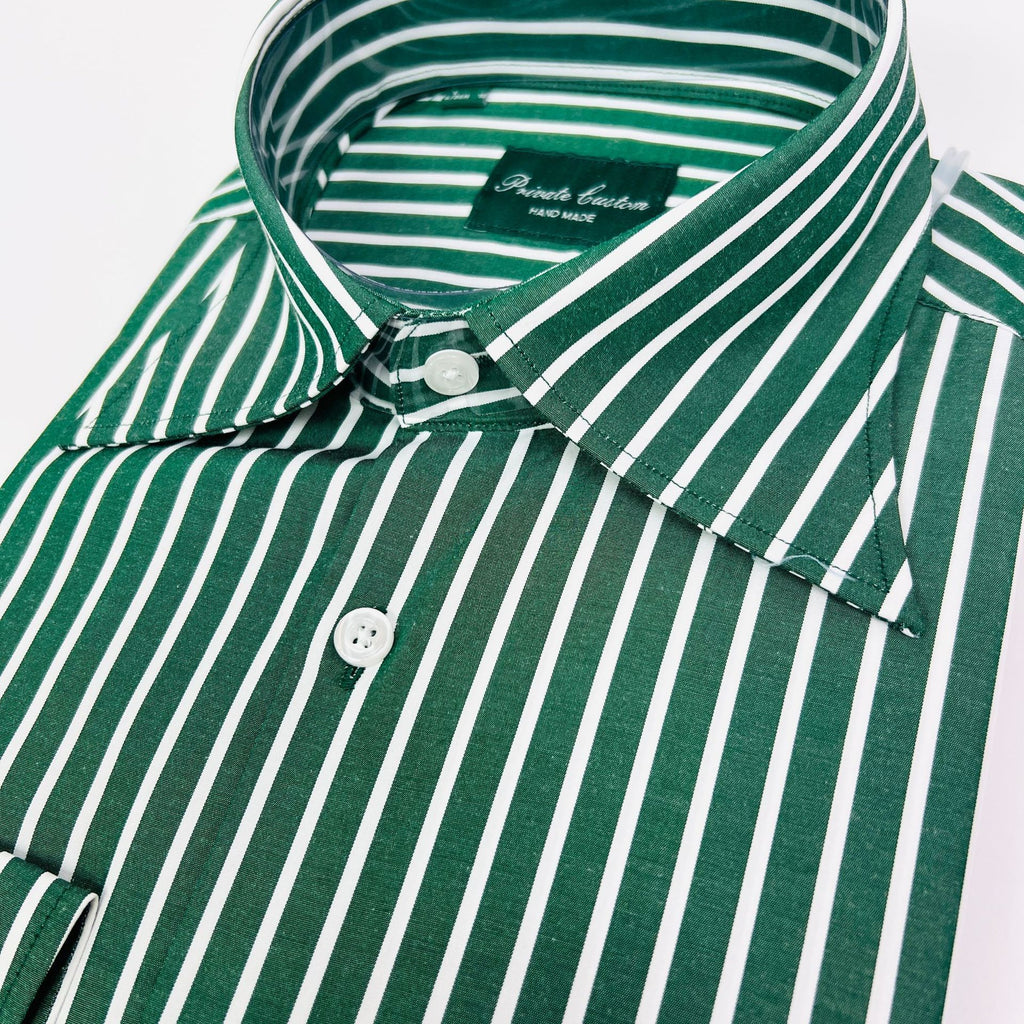 Green Striped Men's Long Sleeve Shirt
