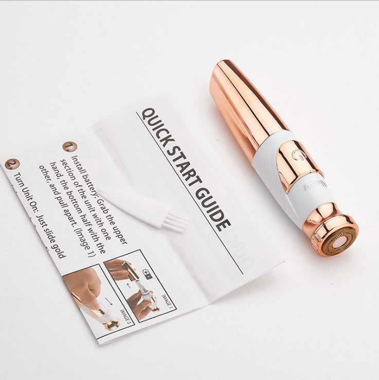 Lipstick Shaped Electric Shaver For Women Hair Removal AY 326 Gold ABS Body Shaving Device