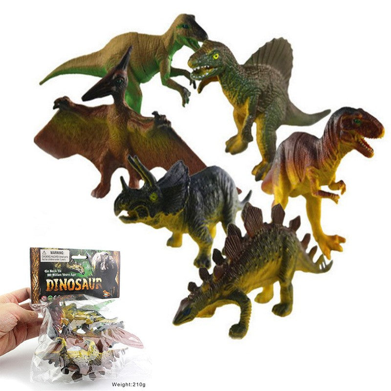Dinosaur model toy set with multiple colorful dinosaur figures, assorted poses and sizes
