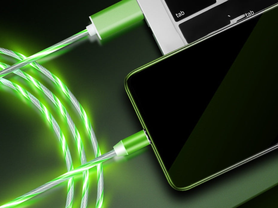 Magnetic Charging Cable 3-in-1 - iPhone Android USB-C with LED Light